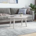 vidaXL Stolová doska, biela 70x35x2,5 cm, borovicový masív, oválna