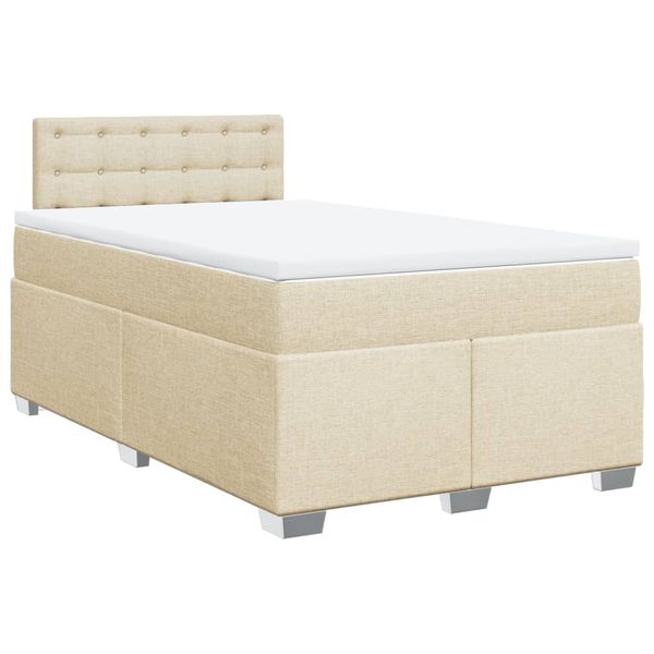 vidaXL Boxspring posteľ s matracom krémová 120x190 cm látka