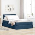 vidaXL Postel s úložným prostorem a matrací Modrá 120 x 190 cm Zamat