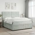vidaXL Posteľ boxspring s matracom Svetlosivá 140 x 200 cm Zamat