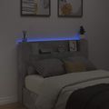 vidaXL Čelo postele s LED osvetlením Betónovo sivá Kompozitné drevo