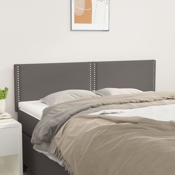 vidaXL Čelá postelí sivé 144x5x78/88 cm umelá koža