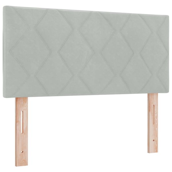 vidaXL LED hlavová doska Svetlosivá 90 cm Zamat