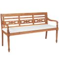 vidaXL Lavička Batavia s podložkami 150 cm, tíkové drevo