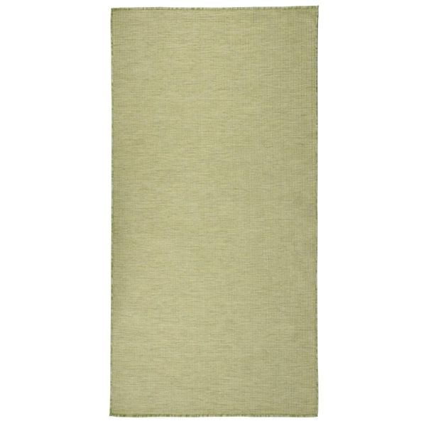 vidaXL Vonkajší koberec s plochým tkaním 100x200 cm zelený