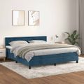 vidaXL Posteľný rám boxsping s matracom tmavomodrý 180x200 cm zamat