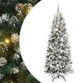 vidaXL Umelý vianočný stromček Biela 180 cm PVC a plast a oceľ a PE
