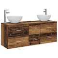 vidaXL Set kabinetov do kúpeľne 3 ks Staré drevo 49,5 x 35 x 63 cm