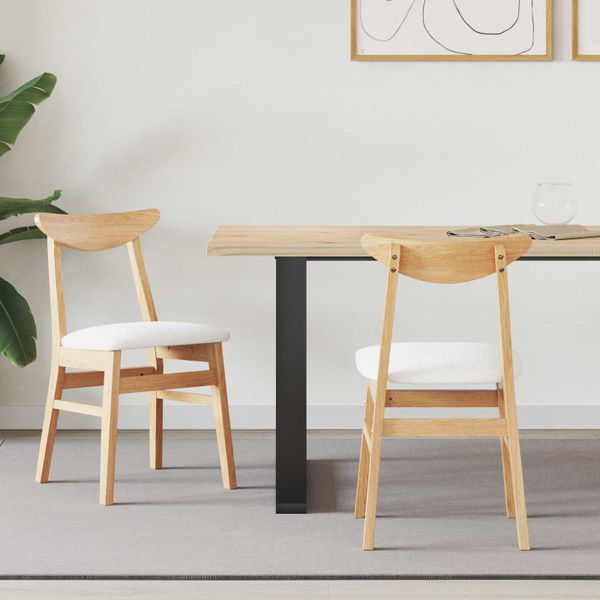 vidaXL Jedálenské stoličky 2 pcs Prírodná 42 x 47,5 x 81 cm
