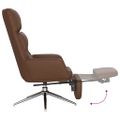 vidaXL Relaxačné kreslo s podnožkou hnedé pravá koža a umelá koža