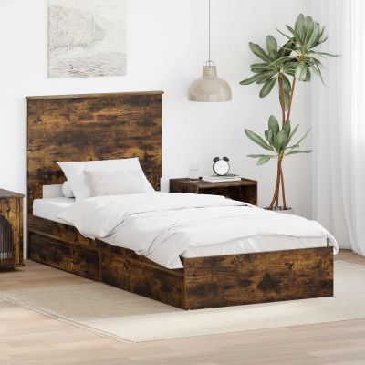 vidaXL Úložná posteľ Dymová dub 75 x 190 cm Kompozitné drevo