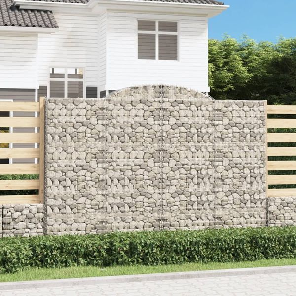 vidaXL Oblúkové gabionové koše 5ks 300x30x200/220cm pozinkované železo
