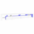 vidaXL TV skrinka s LED svetlami biela 290x36,5x40 cm