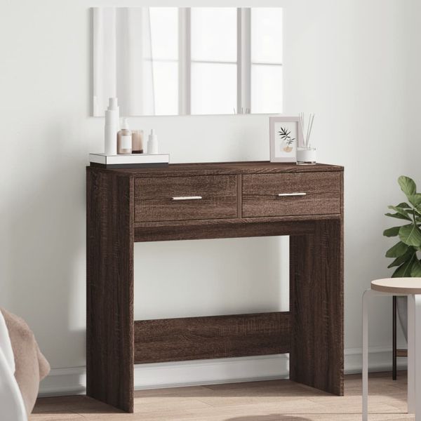 vidaXL Toaletný stolík so zrkadlom hnedý dub 80x39x80 cm