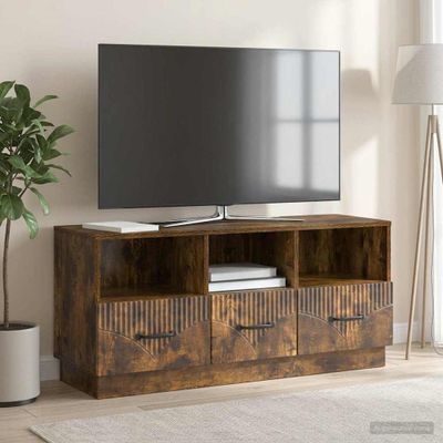 vidaXL TV skrinka Dymový dub 102 x 34,5 x 47 cm Kompozitné drevo