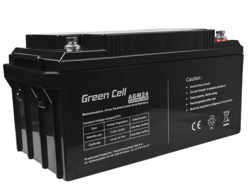 AGM24 Green Cell AGM batéria 12V 65Ah