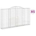 vidaXL Oblúkové gabiónové koše 5ks 300x30x160/180cm pozinkované železo