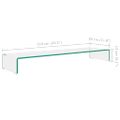 vidaXL TV stojan/stojan pod monitor z priehľadného skla, 110x30x13 cm