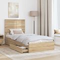 vidaXL Úložná posteľ Sonoma dub 75 x 190 cm Kompozitné drevo