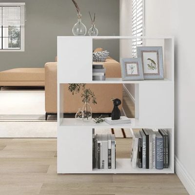 vidaXL Knižnica/deliaca stena biela 80x24x94 cm drevotrieska