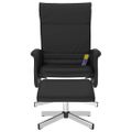 vidaXL Sklápacie masážne kreslo s podnožkou čierne umelá koža
