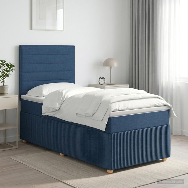 vidaXL Posteľ boxspring s matracom Modrá 80 x 200 cm Látka