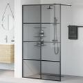 vidaXL Stena walk-in sprchy Čierna 115 x 195 cm tvrdené sklo