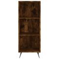 vidaXL Vysoká skrinka dymový dub 34,5x32,5x180 cm spracované drevo