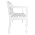 vidaXL Lavička Batavia 98 cm, mahagónový masív, biela