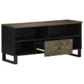 vidaXL TV skrinka, čierna 100x33x46 cm, mangový masív