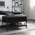 vidaXL Lavička na topánky čierna 82x42x45 cm kompozitné drevo