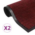vidaXL Rohožky pred dvere 2 ks červené 120x180 cm obdĺžnikové všívané