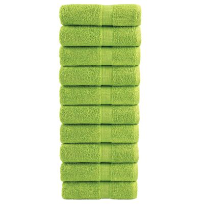 vidaXL Prémiové uteráky pre hostí SOLUND 10 ks, jablkovo zelené 30x50 cm, 600 g/m²