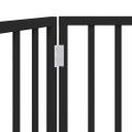 vidaXL Skladacia brána pre psa, 2 panely, čierna 160 cm, topoľové drevo