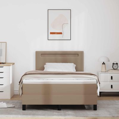 vidaXL Posteľ s pružinovým rámom Kapučínová 120 x 190 cm Umelá koža