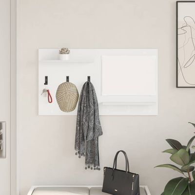vidaXL Vešiak na stenu Nástenný Biela 90 x 10 x 50 cm Kompozitné drevo