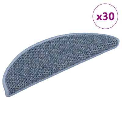 vidaXL Samolepiace nášľapy na schody vzhľad sisalu 30 ks 56x17x3 modré
