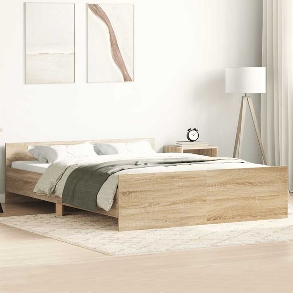 vidaXL Posteľný rám s predným a zadným čelom, betónovo sivý 120x190 cm
