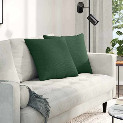 vidaXL Vankúše na pohovku 2 pcs Tmavozelená 50 x 50 cm