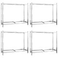 vidaXL 2-posch. stojany na pneumatiky 4ks strieborné 110x40x110cm oceľ