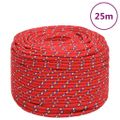 vidaXL Lodné lano červené 6 mm 25 m polypropylén