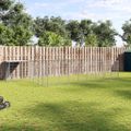 vidaXL Koterec pre psy strieborný 15,73 m² oceľ