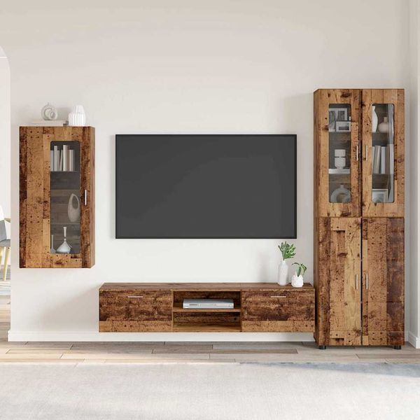 vidaXL Zostava TV skriniek FLORIN 3 pcs Staré drevo Kompozitné drevo