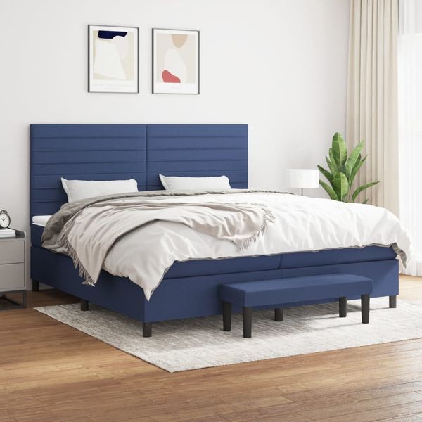vidaXL Boxspring posteľ s matracom modrá 200x200 cm látka