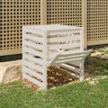 vidaXL Kompostér biely 63,5x63,5x77,5 cm masívne borovicové drevo
