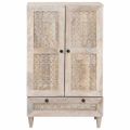 vidaXL Highboard 60 x 33 x 100 cm Masívne mango drevo Bielená biela
