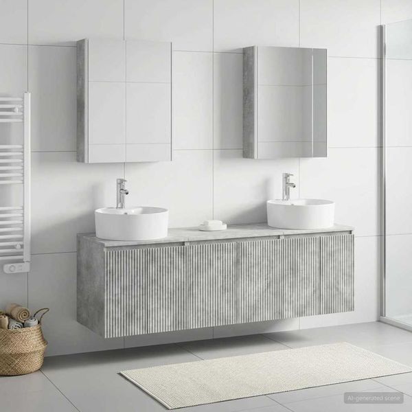 vidaXL Set kabinetov do kúpeľne 5 pcs Betónovo sivá Kompozitné drevo