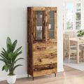vidaXL Highboard 2 ks Staré drevo 69,5 x 34 x 180 cm Kompozitné drevo