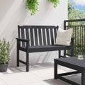 vidaXL Záhradná lavička Čierna 120 x 59 x 88 cm HDPE