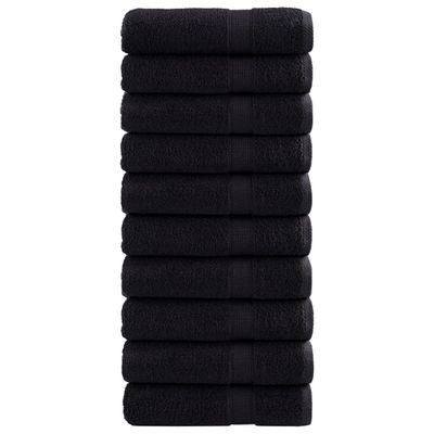 vidaXL Prémiové uteráky na ruky SOLUND 10ks čierne 50x100cm 600 g/m2